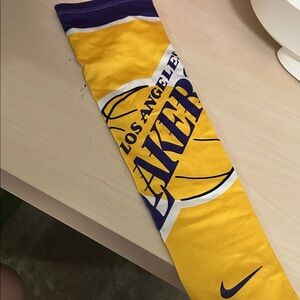 Nike Yellow and Purple Lakers Kids Arm Sleeve